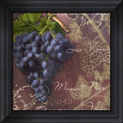 Framed Blue Vines Black Muscat Print