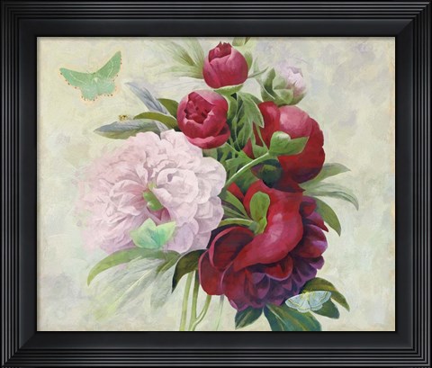 Framed Bouquet Peonies I Print