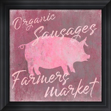 Framed Farmers Market Pig Print