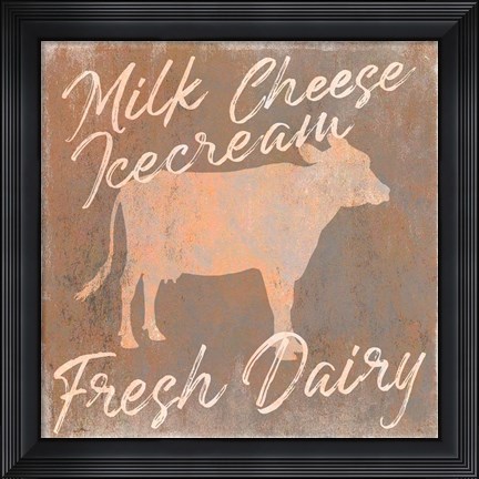 Framed Fresh Dairy Cow Print