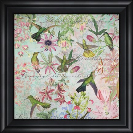 Framed Hummingbird Arabesques Print