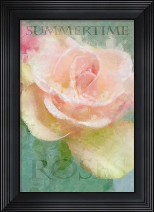 Framed Summertime Roses I Print