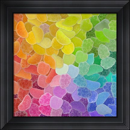 Framed Rainbow Candy Pile Print