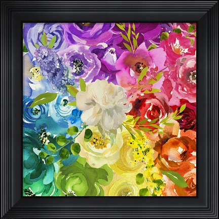 Framed Flower Rainbow Print