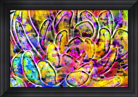 Framed Succulent Dressed in Rainbow Colors 5 Print