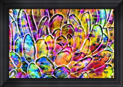 Framed Succulent Dressed in Rainbow Colors 11 Print