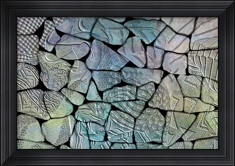 Framed Textured Pebbles 12 Print