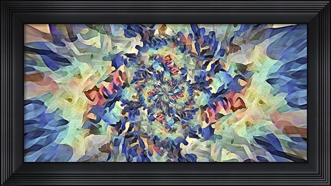 Framed Reverse Floral Radial Print