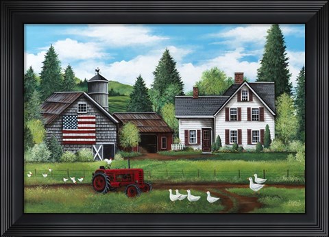 Framed Ducks N&#39; Chickens Print
