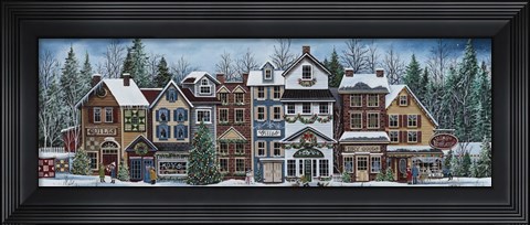 Framed Christmas Village Print