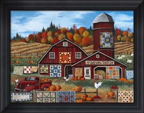 Framed Pumpkin Patch Farm Print