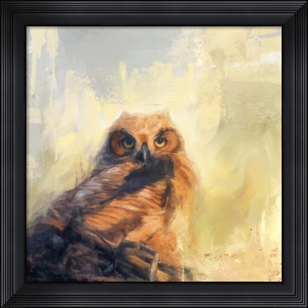 Framed Owlet By The Beach Print
