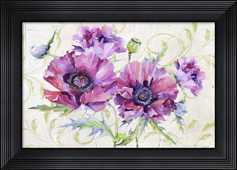 Framed Romantic Purple Poppies Print