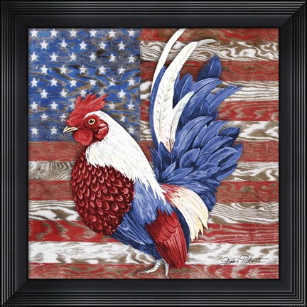 Framed American Rooster A Print
