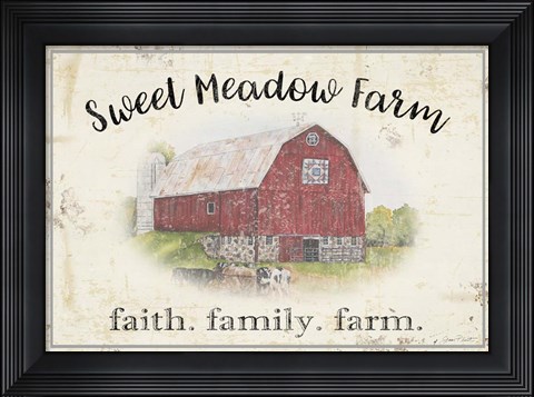 Framed Sweet Meadow Farm A Print
