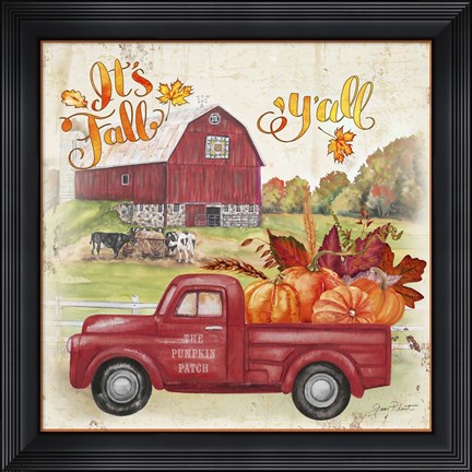 Framed Pumpkin Patch Truck A Print