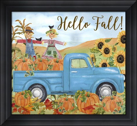 Framed Pumpkin Patch Truck D Print