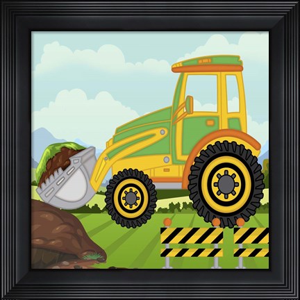 Framed Construction Fun B Print
