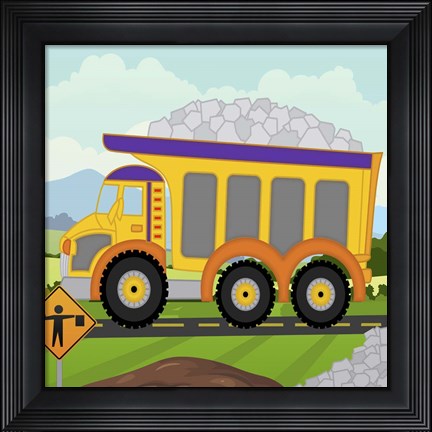 Framed Construction Fun D Print