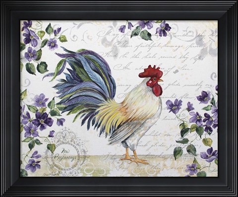 Framed Seasonal Rooster 1 Print