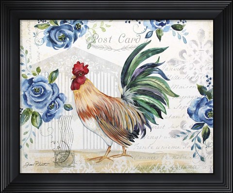 Framed Seasonal Rooster 2 Print