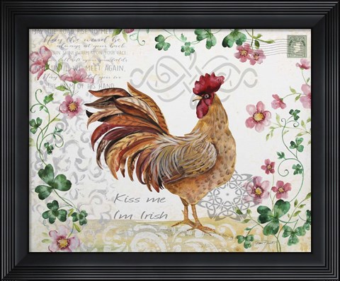 Framed Seasonal Rooster 3 Print