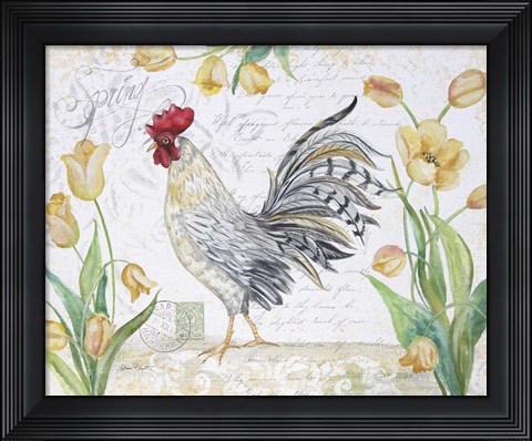 Framed Seasonal Rooster 4 Print