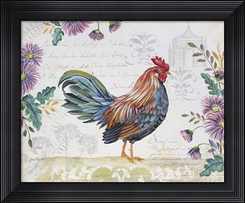 Framed Seasonal Rooster 5 Print