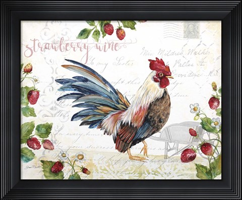 Framed Seasonal Rooster 6 Print