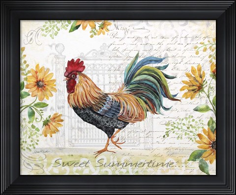 Framed Seasonal Rooster 8 Print