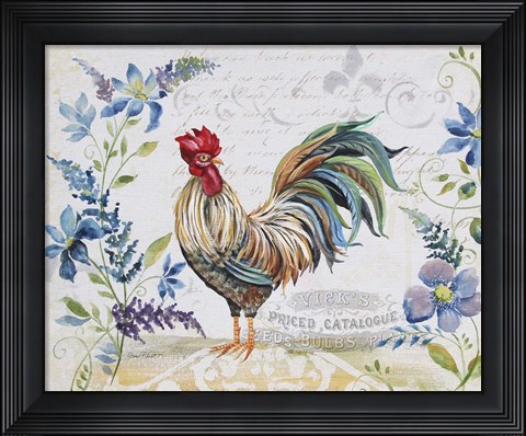 Framed Seasonal Rooster 9 Print