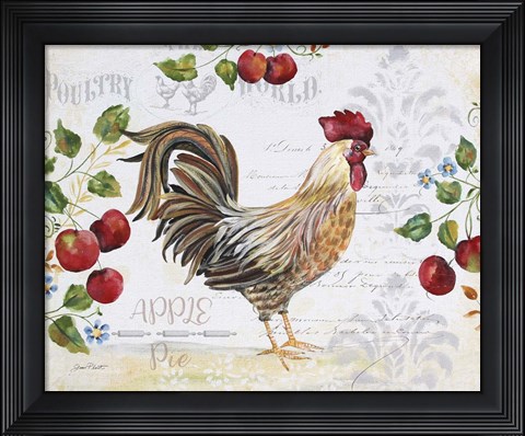 Framed Seasonal Rooster 10 Print