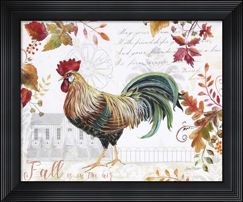 Framed Seasonal Rooster 11 Print