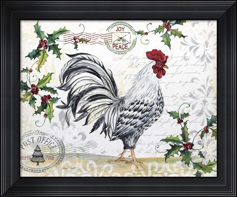 Framed Seasonal Rooster 12 Print