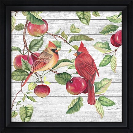 Framed Fall Cardinals A Print