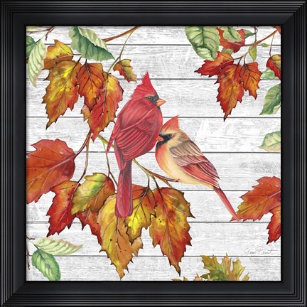 Framed Fall Cardinals B Print
