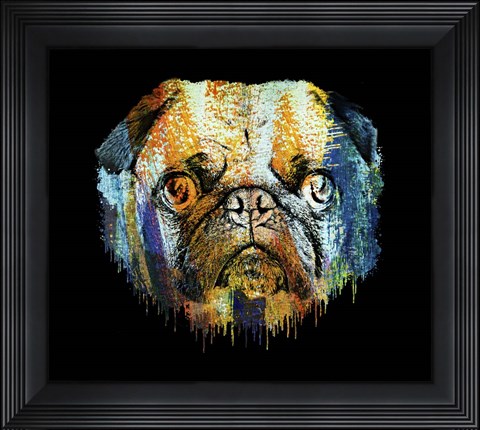 Framed Pug Mug Print