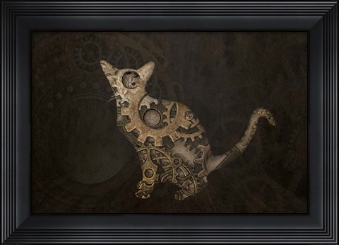 Framed Steampunk Cat Print