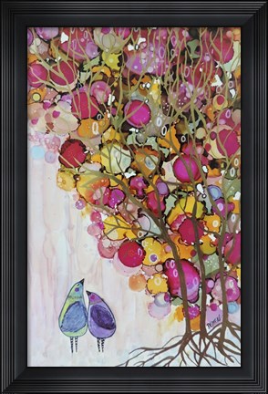 Framed L&#39;ombre Des Cerisiers Print