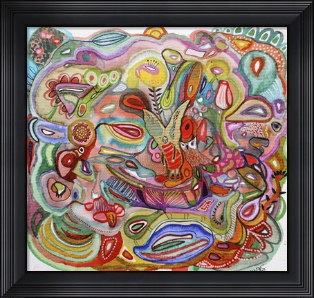 Framed Dame Luciole A L&#39;ecole Des Plantes Carnivores Print