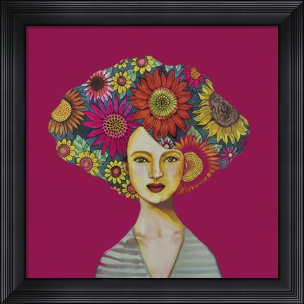 Framed Tournesols (Fushia) Print