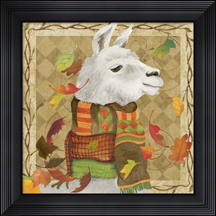 Framed Fall Llama 2 Print
