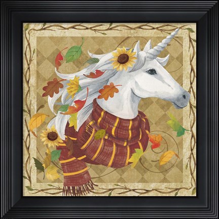 Framed Fall Unicorn Print