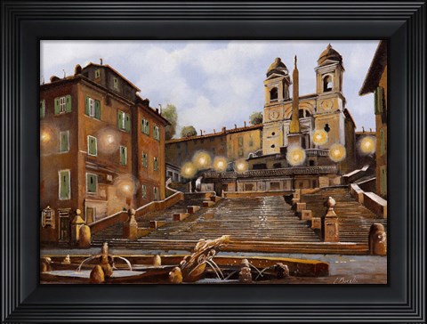 Framed Piazza Di Spagna Al Mattino Print