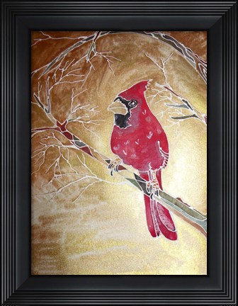 Framed Golden Cardinal Print