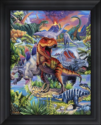Framed Dinosaurs Print