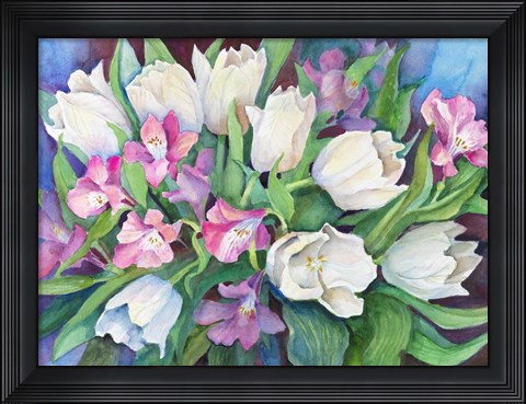 Framed Alstroemeria and Tulips Print