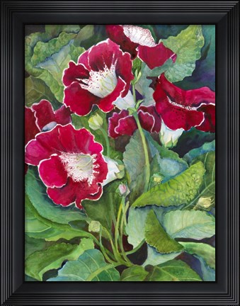 Framed Red Gloxinia Print