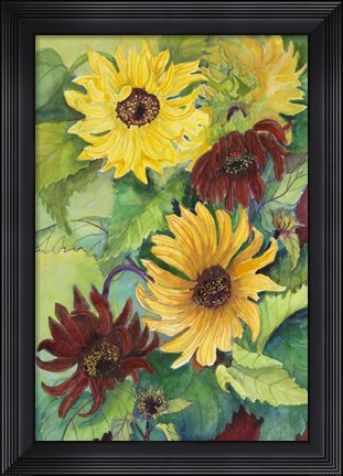 Framed Light and Dark Sunflower Print