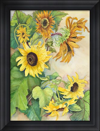 Framed Sunflowers Reaching for the Sun Print